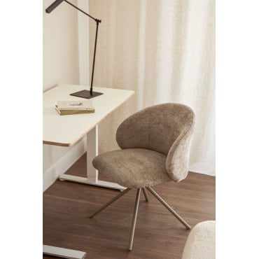 Gryon Chenille Draaibare Bureaustoel Stof Chenille Bruin - Tarwe - Sklum