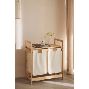 Joesh Bamboe Wasmand Wit & ↑74 Cm - Sklum