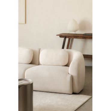 Rechterhoekmodule Voor Modulaire Bank In Coquette Chenille Stof Chenille Beige – Crème - Sklum