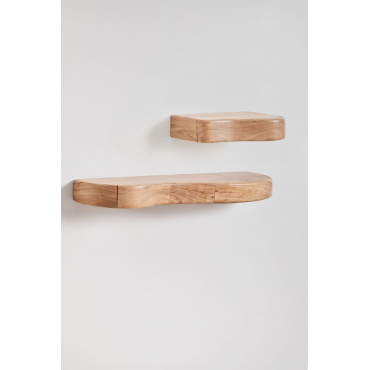 Set Van 2 Nireimi Acaciahouten Wandplanken ↔︎ 40 Cm - ↔︎ 90 Cm - Sklum