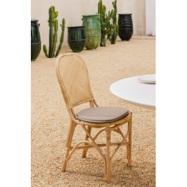 Pakket Van 4 Zariel Rotan Tuinstoelen Natuurlijk & Bruin - Mokka - Sklum