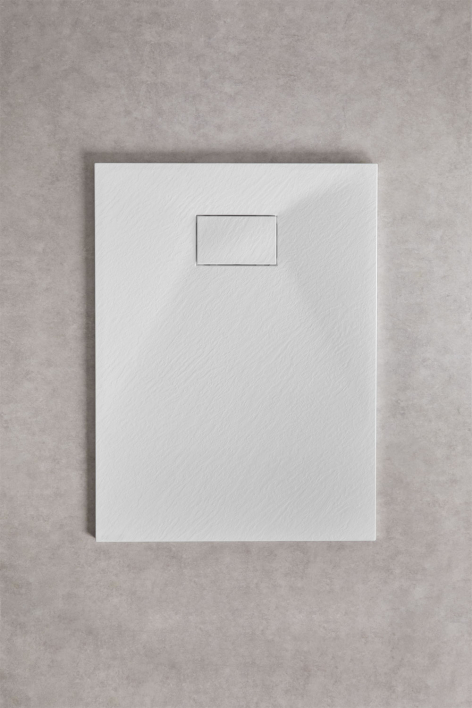 Rechthoekige antislip en extra platte SMC-hars douchebak 90x70 cm Wit Soho