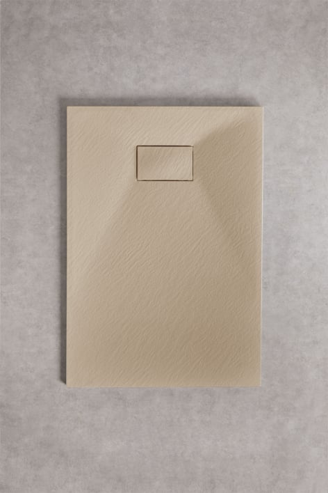 Rechthoekige antislip en extra platte SMC-hars douchebak 100x70 cm Licht Zandbruin Soho