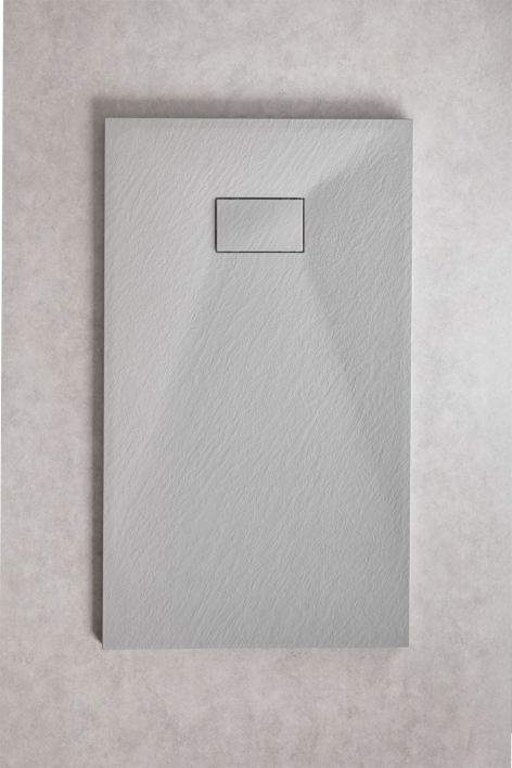Rechthoekige antislip en extra platte SMC-hars douchebak 120x70 cm Lichtgrijs Soho