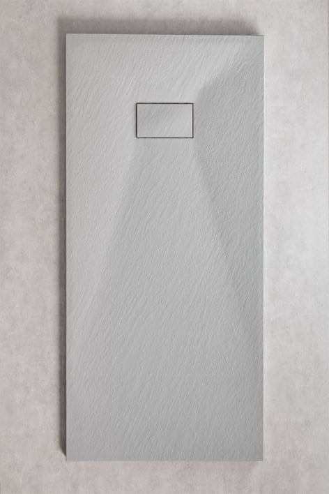 Rechthoekige antislip en extra platte SMC-hars douchebak 150x70 cm Lichtgrijs Soho
