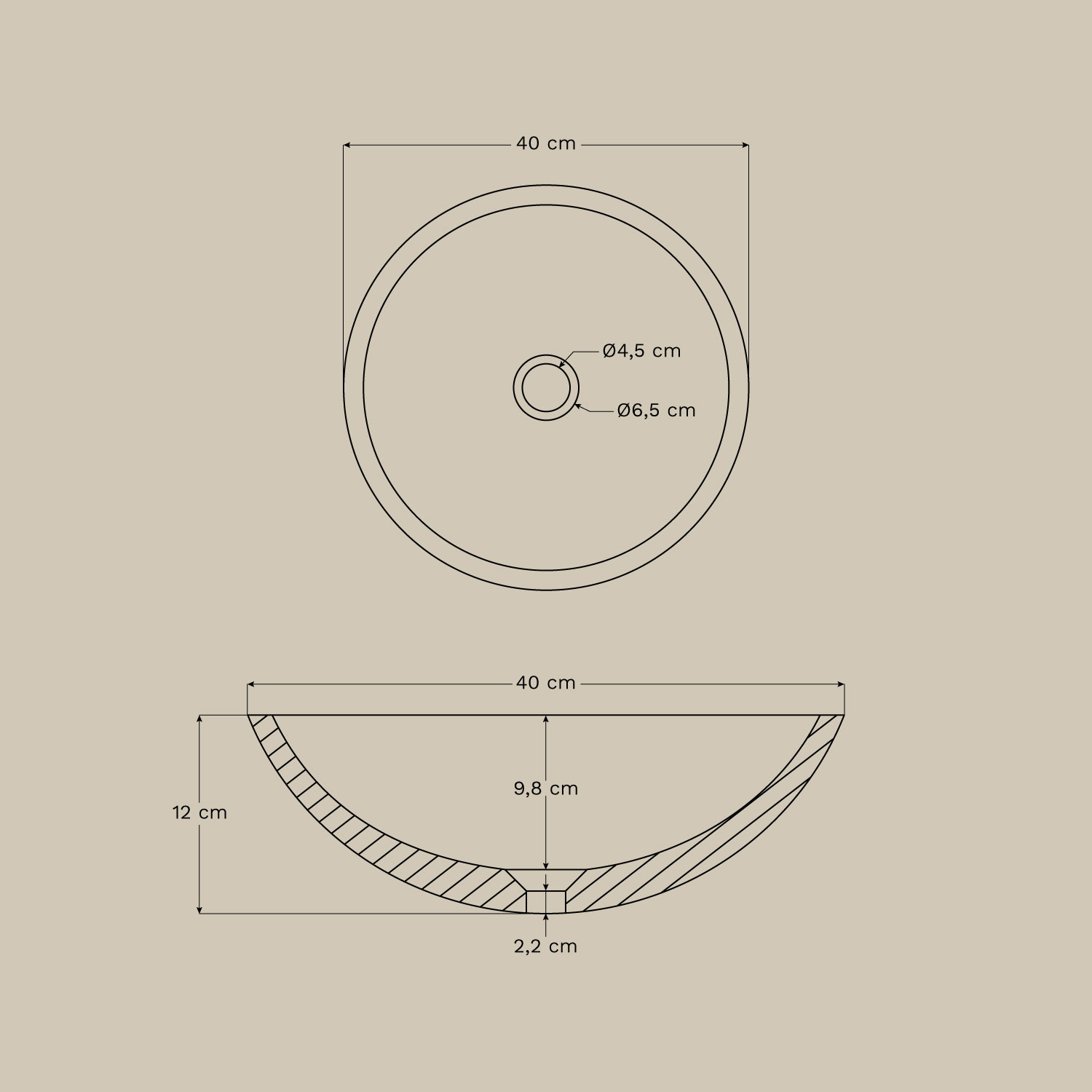 Mango houten badkamermeubelset Analis, AFMETINGEN