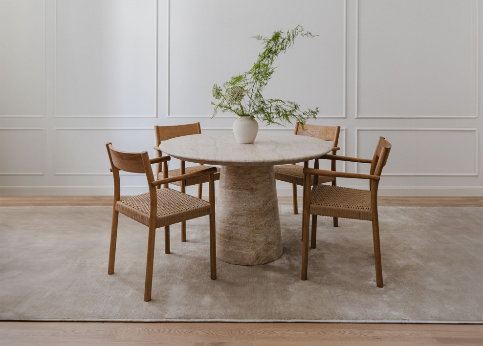 Ronde eettafel Ø120 cm in cement Noemi