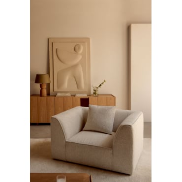 Cardea Gestoffeerde Fauteuil Crèmebeige Boucléstof - Sklum