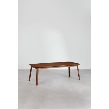 Rechthoekige Eettafel 220-320x95 Cm Uitschuifbaar In Treveris Hout Marrón Nogal Oscuro - Sklum