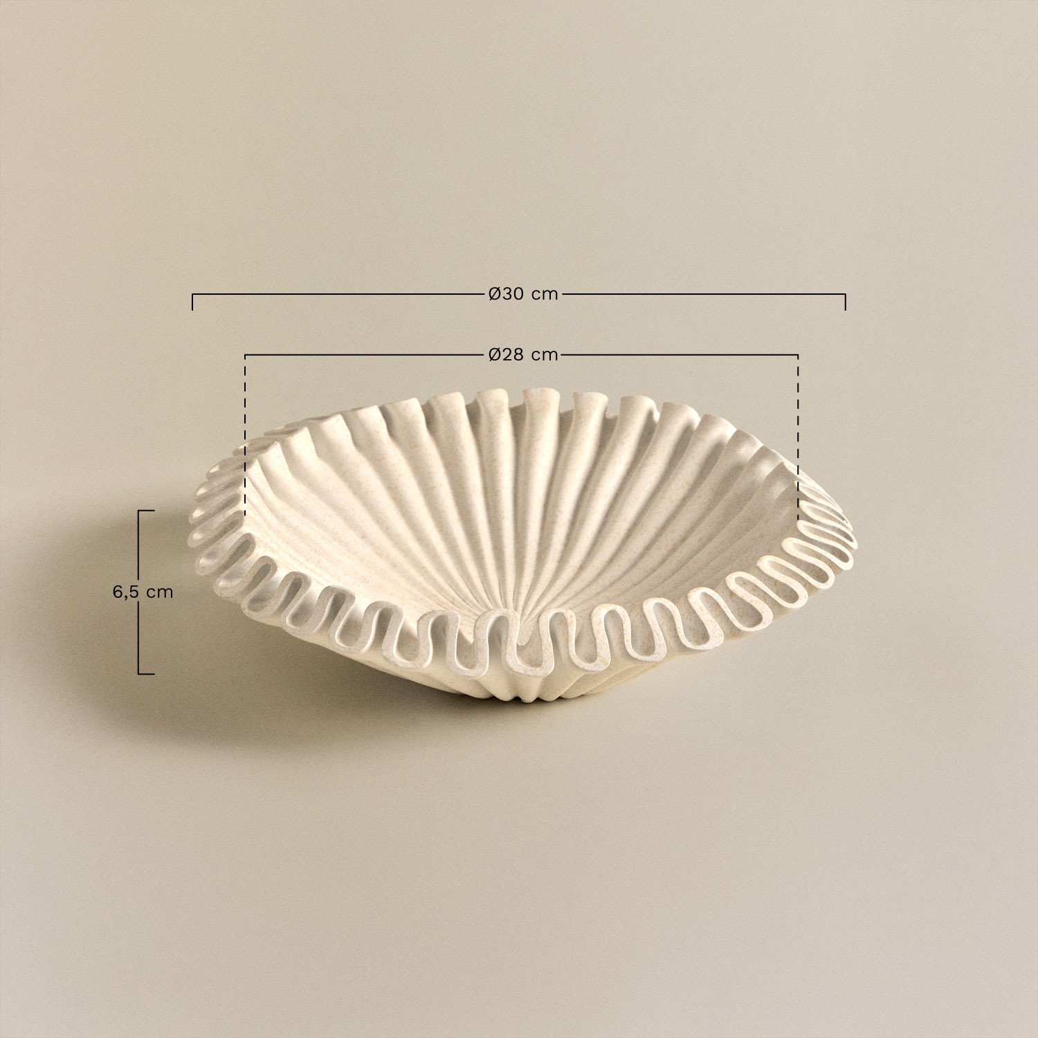Decoratieve schaal van hars Irente, AFMETINGEN