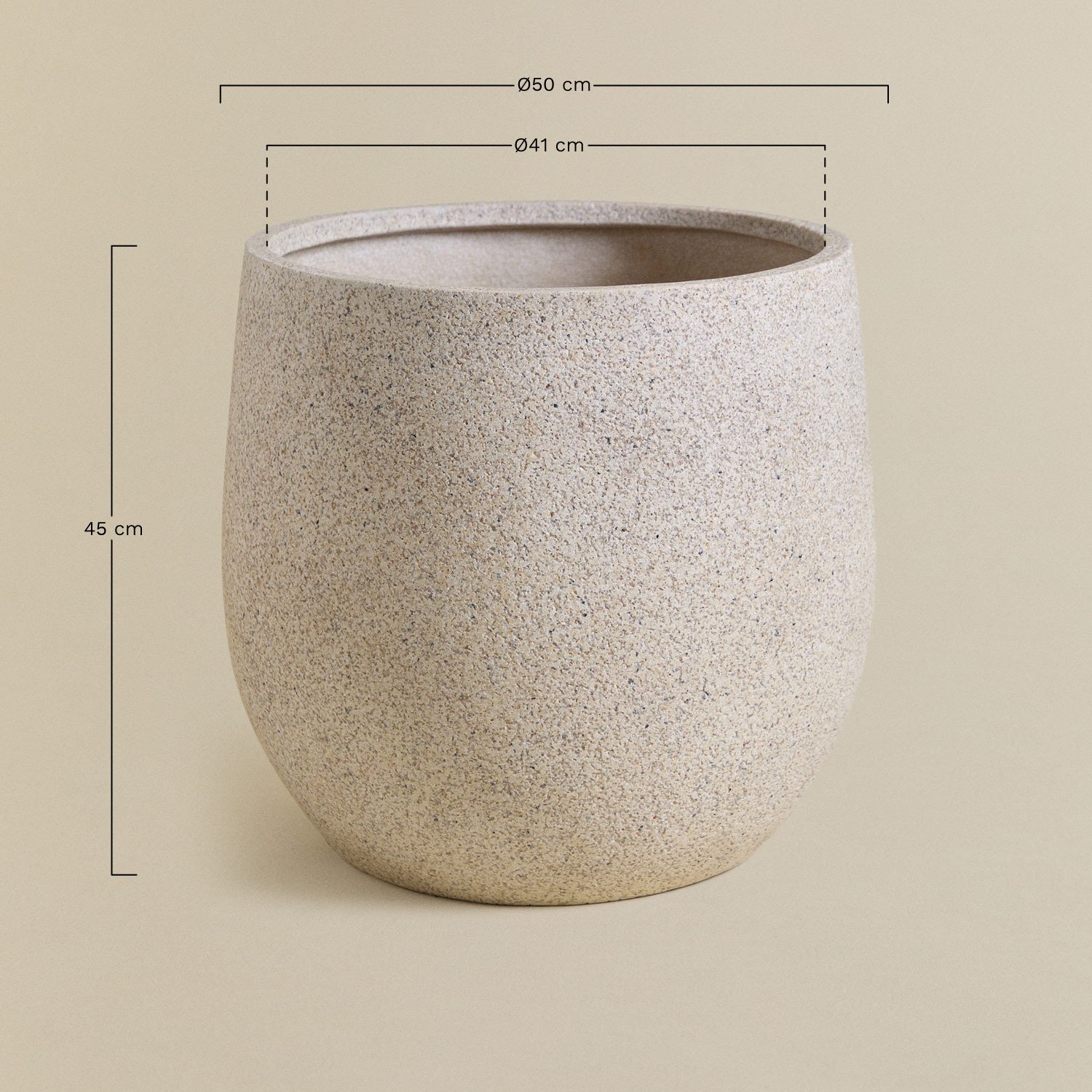 Set van 2 buitenpotten Ø35 cm / Ø50 cm in polyresin Ugor, AFMETINGEN