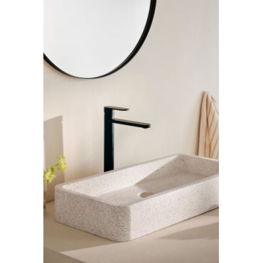 Rechthoekige Wastafel 60x30 Cm In Cement Ronald Steen Wit - Sklum