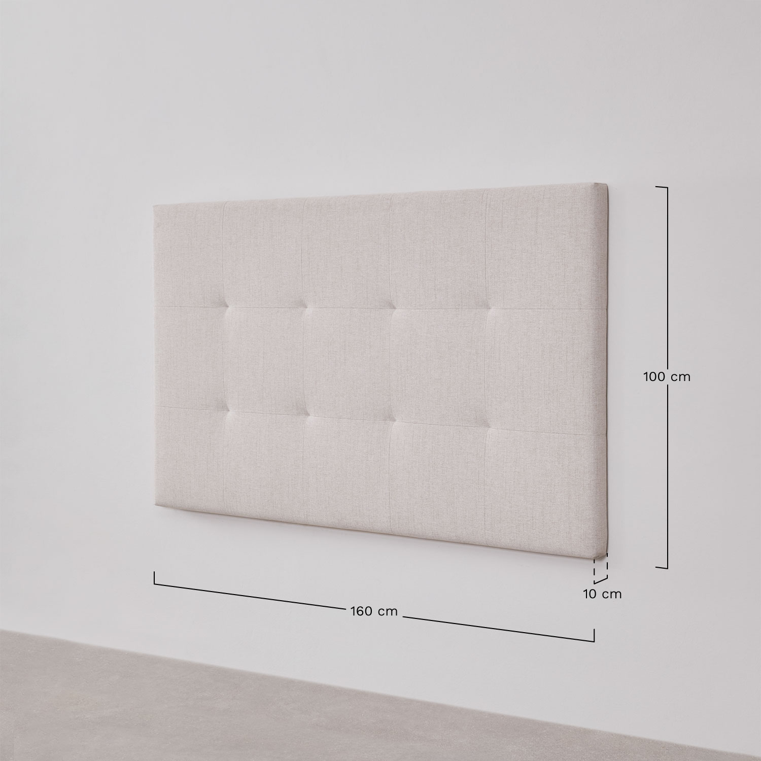 Artur gestoffeerd hoofdbord, AFMETINGEN