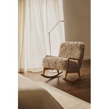 Set Van 2 Maylene Gestoffeerde Schommelstoelen Crème Beige Synthetisch Haar - Sklum