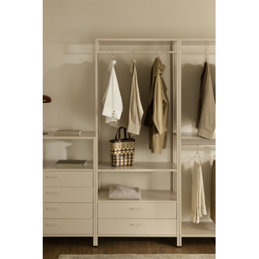 Janine Open Kledingkast Met Stalen Lades Tapioca Beige - Sklum