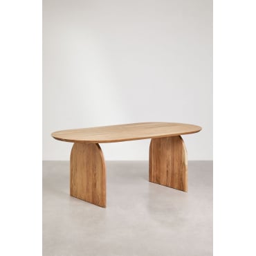 Ovale Eettafel In Acaciahout (200x100 Cm) Bedum Natuurlijk Hout - Sklum