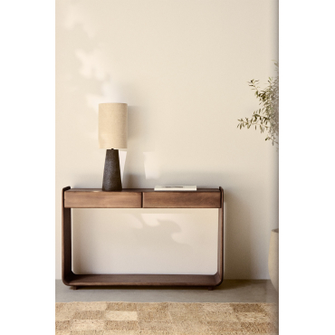 Rechthoekige Console 120x30 Cm In Tinsley Hout Donker Acaciabruin - Sklum
