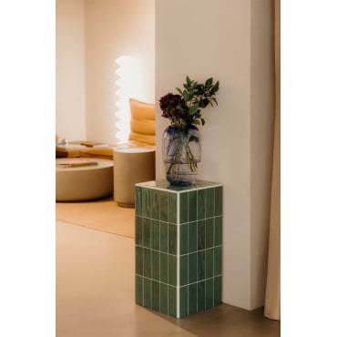 Vierkante Bijzettafel 30x30 Cm In Cement En Bongani Tegels Cactus Groen - Sklum