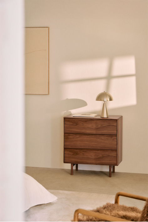 3-laden commode 80x40 cm in Treveris hout - Marrón Nogal Oscuro