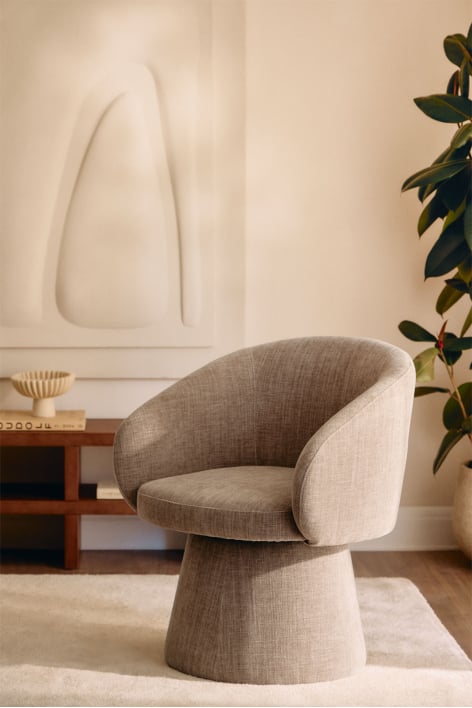 Flavische gestoffeerde draaifauteuil