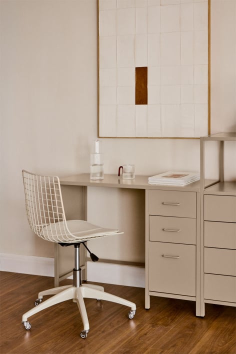 Janine bureau 100x40 cm van staal met lades