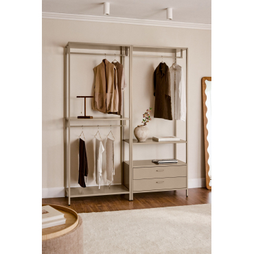 Janine 2-delige Open Modulaire Kledingkast Met Lades Moka Bruin - Sklum