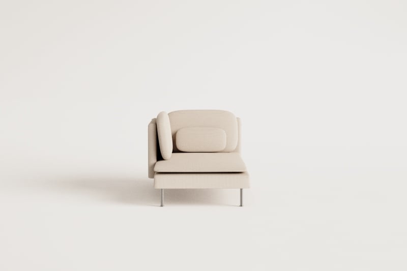 Rechter chaise longue module met armleuningen voor Oriol modulaire bank