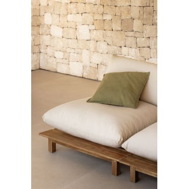 Brina Acacia Houten Tuin Fauteuil Beige – Crème - Sklum