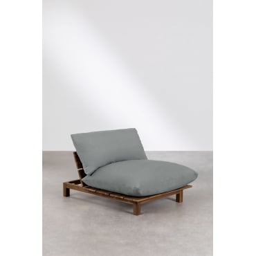 Brina Acacia Houten Relaxfauteuil Grijs – Antraciet - Sklum