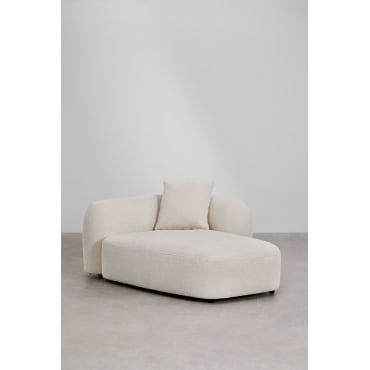 Rechter Chaise Longue Module Voor Modulaire Bank In Coco Chenille Dikke Chenille Wit - Sklum
