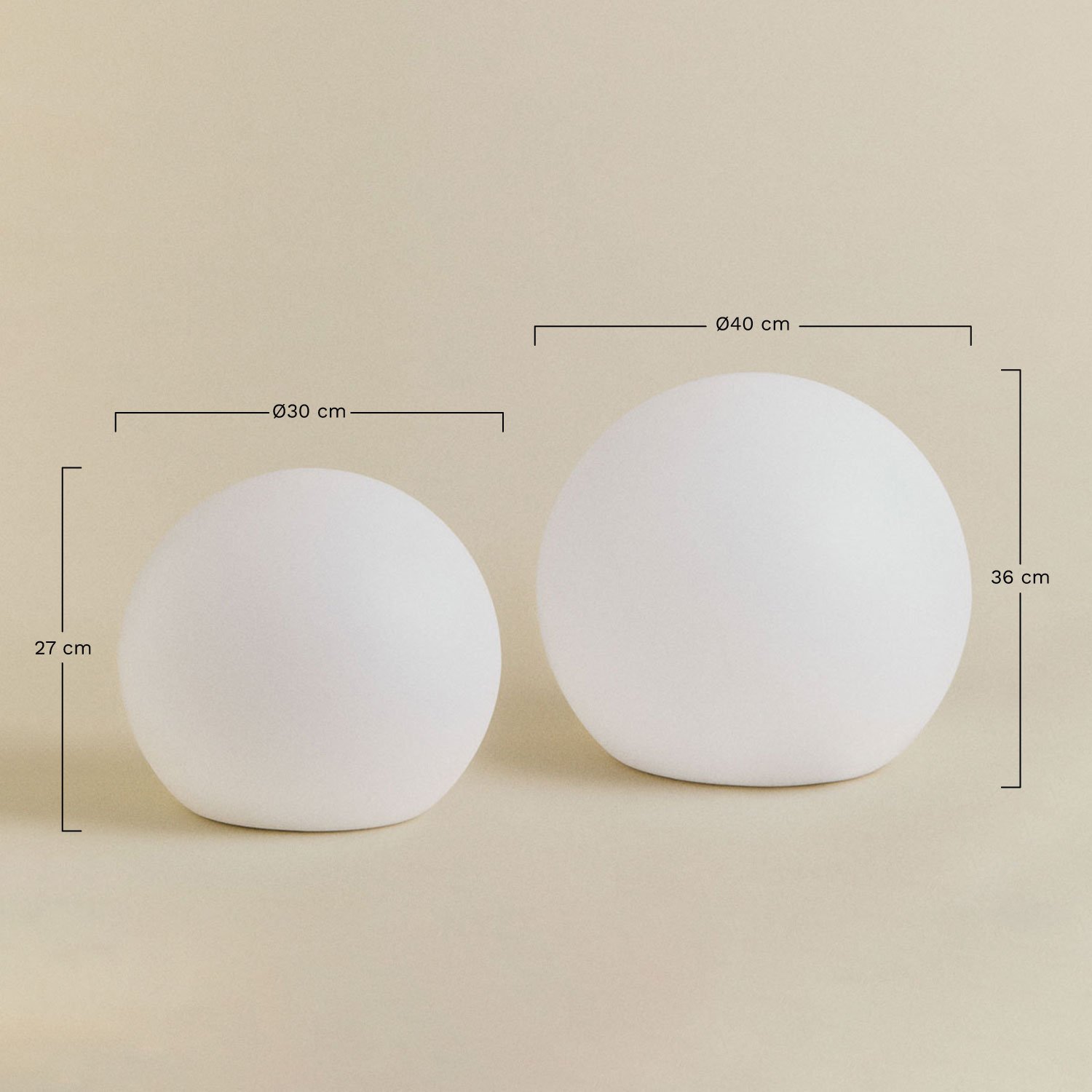 Set van 2 LED-bollen op zonne-energie voor buiten Olbina, AFMETINGEN