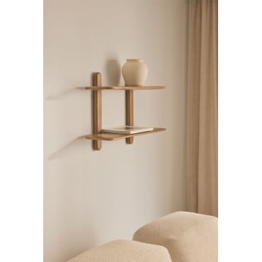Veleta Houten Wandrek Mangohout & ↔︎ 80 Cm & 2 Schappen - Sklum