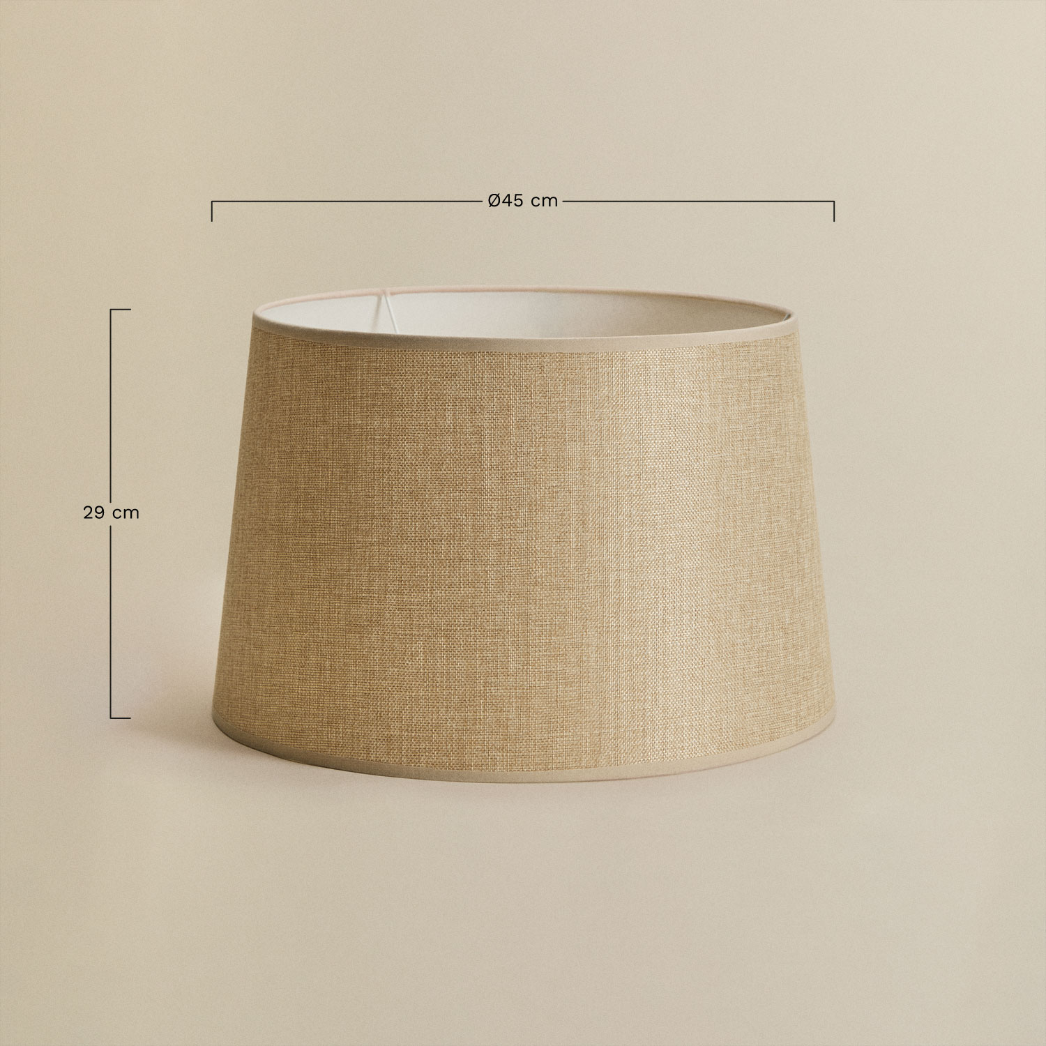 Sulaw staande lampenkap, AFMETINGEN