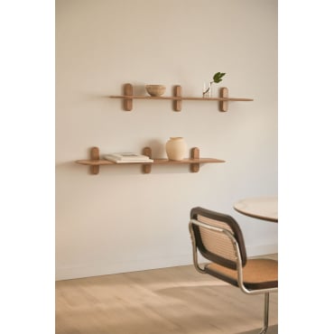 Set Van 2 Houten Wandplanken Veleta Mangohout & ↔︎ 130 Cm - Sklum