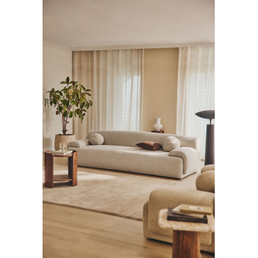 Shirina 3-zitsbank In Boucléstof Bouclé Beige - Sklum