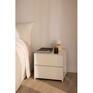Verpakking Van 2 Kivora Mdf Nachtkastjes 50x45 Cm Gardenia Wit - Sklum