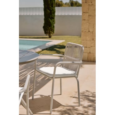 Stapelbare Tuinstoel Met Aluminium Armleuningen Alberta Grijs – Koel - Sklum