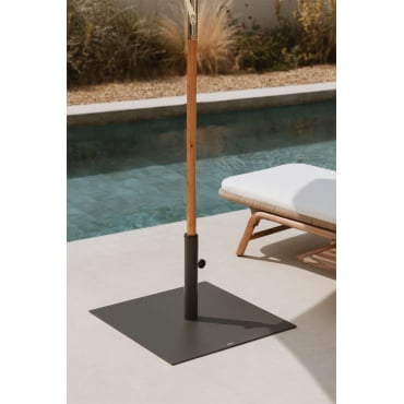 Vierkante Parasolvoet 60x60 Cm In Peuet Staal Grijs – Grafiet - Sklum