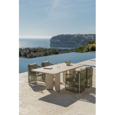 Rechthoekige Tuintafel 240x100 Cm In Chelsea Cement Tapioca Beige - Sklum
