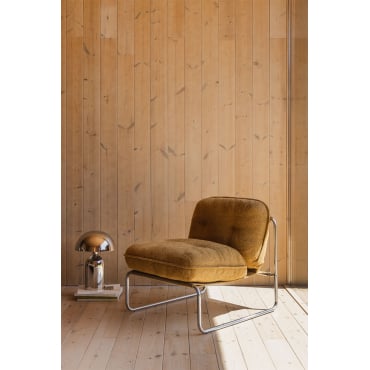 Matilda Fauteuil In Boucléstof Bouclé Honing Geel - Sklum