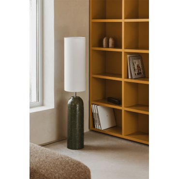 Staande Lamp In Keramiek En Linnen Kaneel Leger Groen - Sklum