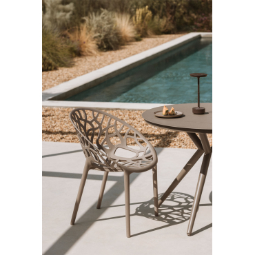 Set Van 2 Stapelbare Tuinstoelen In Polypropyleen Ores Moka Bruin - Sklum