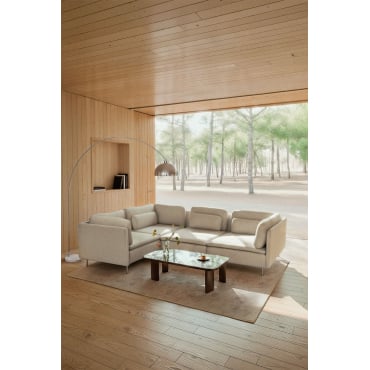 Modulaire Hoekbank Met 4 Delen Oriol Stof Crème Beige - Sklum