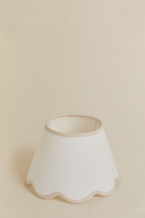 Lampenkap van katoen Berne - Wit linnen - Beige linnen