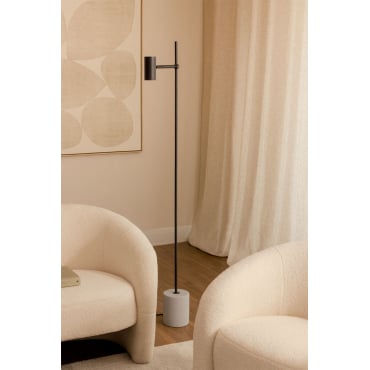 Nevis Led Vloerlamp In Aluminium En Beton Zwart - Sklum