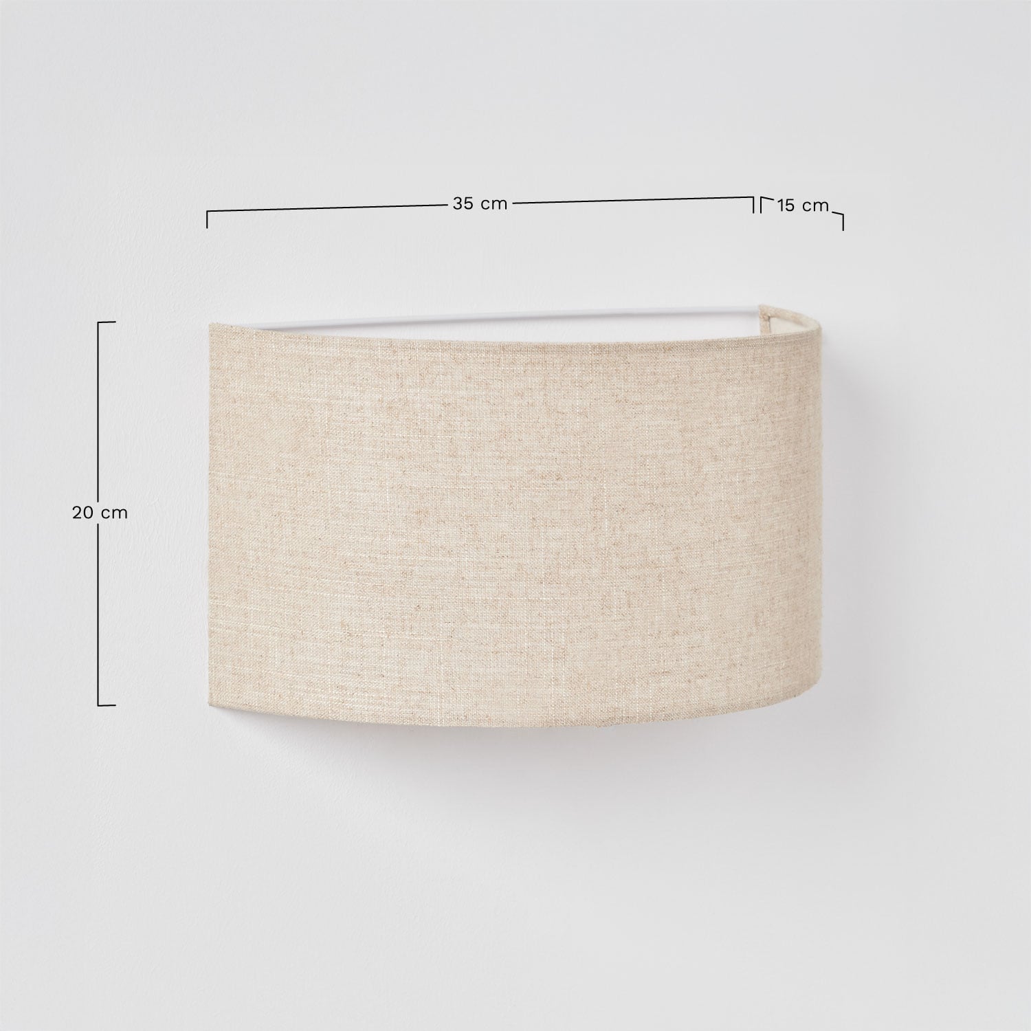 Kiraz linnen wandlamp, AFMETINGEN