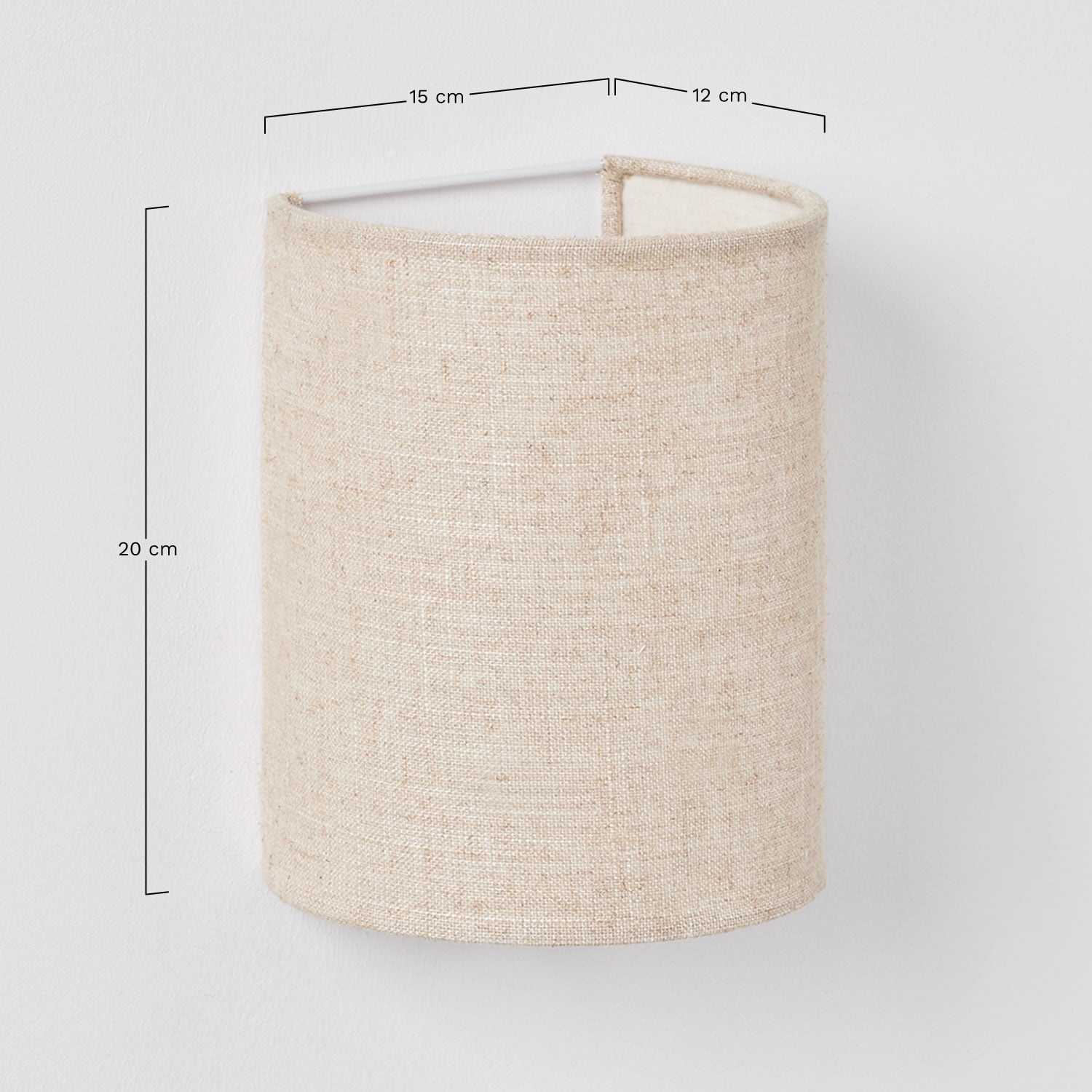 Kiraz linnen wandlamp, AFMETINGEN