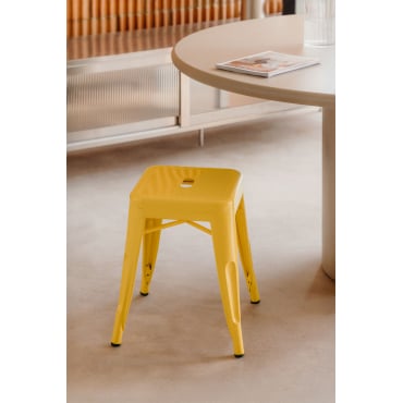 Set Van 2 Stapelbare Lage Krukken Van 45 Cm In Staal Lix Geel – Fresia - Sklum