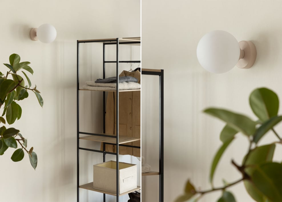 Uvol Traditional wandlamp van roestvrij staal met kristallen bol