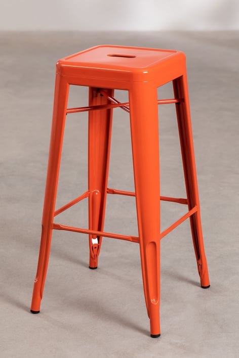 Hoge kruk 75 cm van rood oranje staal Lix - Roodachtig Oranje